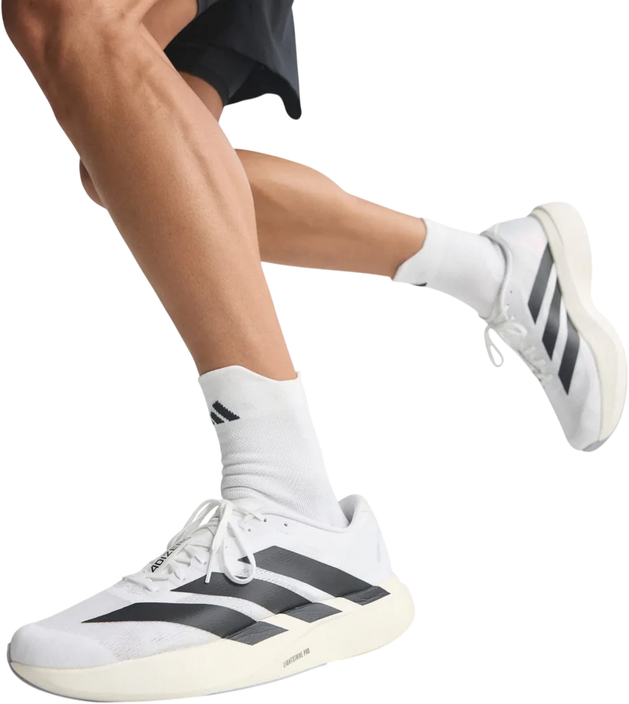 adidas Adizero EVO SL Cloud White / Core Black portée au pied