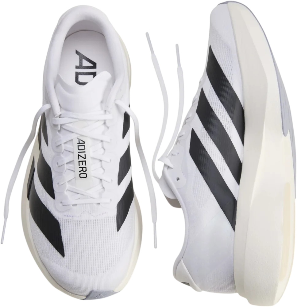 adidas Adizero EVO SL Cloud White / Core Black, vue de dessus