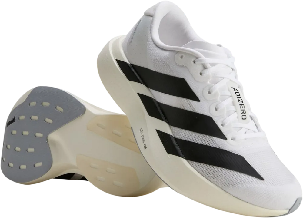 adidas Adizero EVO SL Cloud White / Core Black / Cloud White femme, vue trois quarts