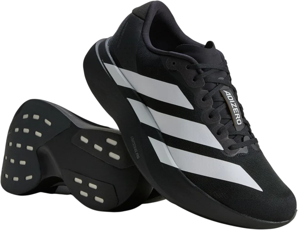 adidas Adizero EVO SL Core Black / Cloud White / Core Black homme, vue trois quarts