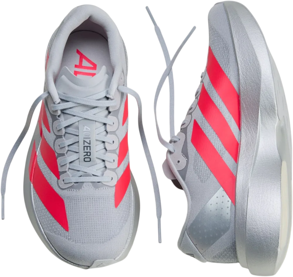 adidas Adizero EVO SL Silver Metallic / Lucid Red / Iron Metallic femme, vue de dessus