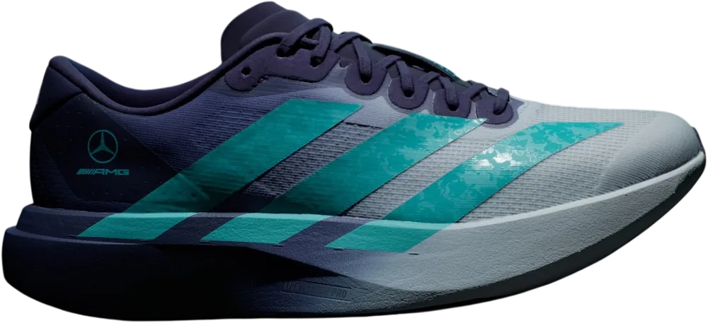 adidas Adizero EVO SL Mercedes-AMG Petronas Blue Tint / Semi Mint Rush / Dark Purple homme, profil extérieur