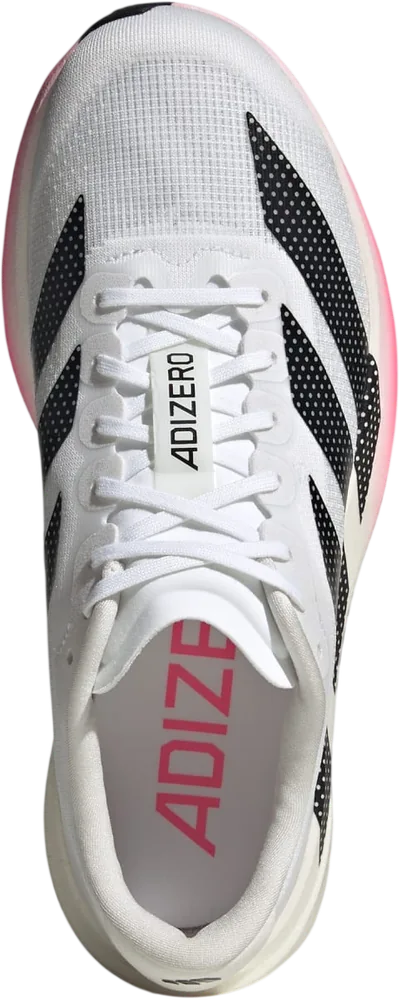 adidas Adizero EVO SL Cloud White / Core Black / Solar Turbo femme, vue de dessus