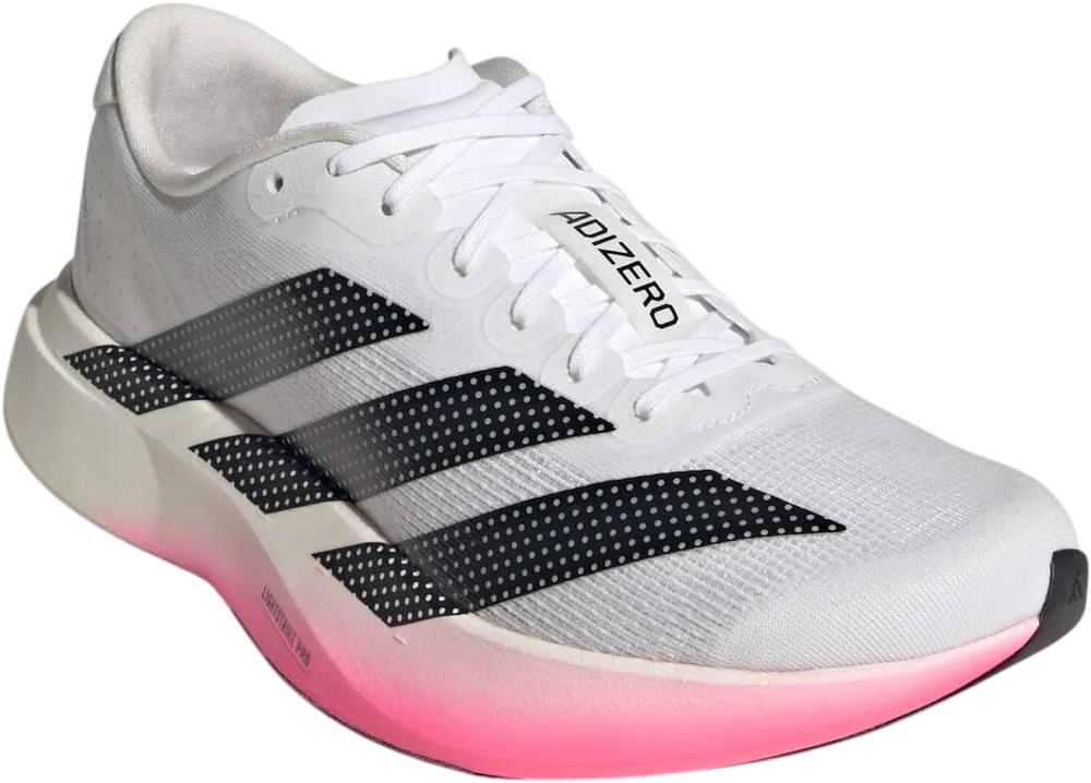 adidas Adizero EVO SL Cloud White / Core Black / Solar Turbo femme, vue trois quarts