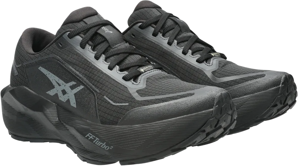 ASICS Novablast 6 GTX Black / Graphite Grey homme, vue trois quarts