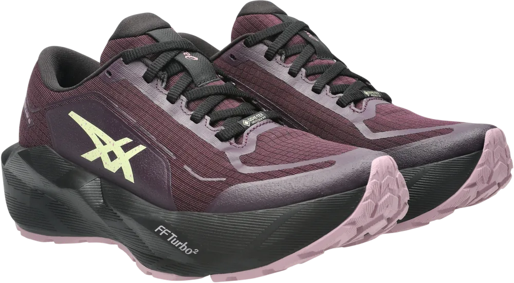 ASICS Novablast 6 GTX Dark Aubergine / Black femme, vue trois quarts