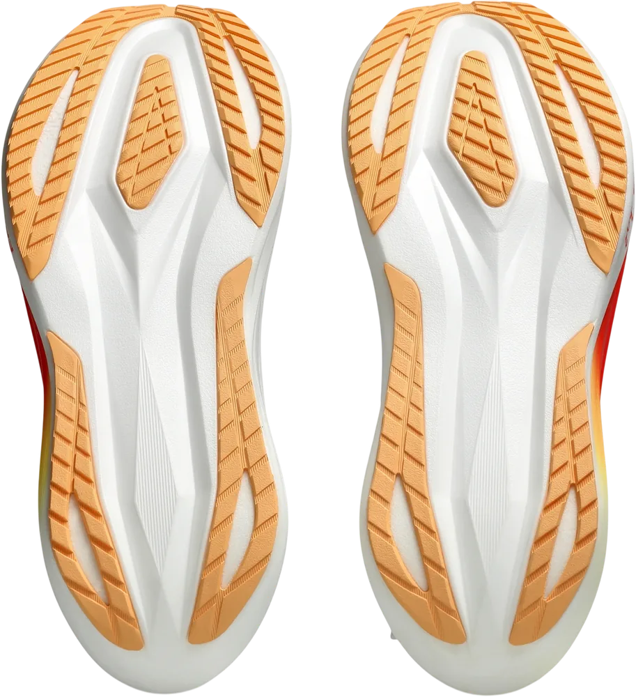ASICS Megablast White / Orange Glow unisexe, semelle extérieure