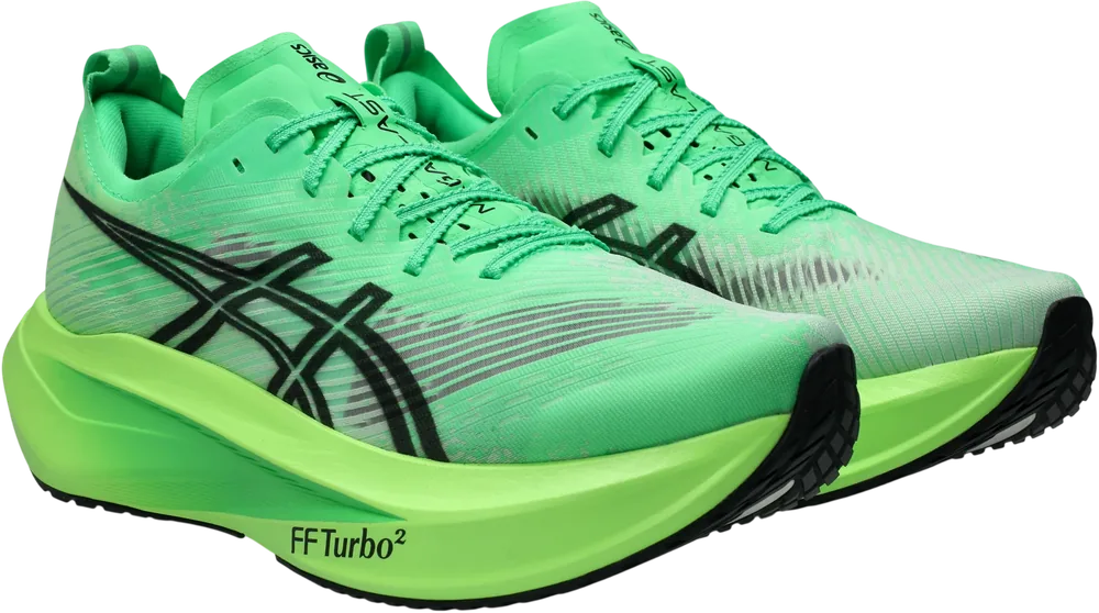 ASICS Megablast Vital Green / Black unisexe, vue trois quarts