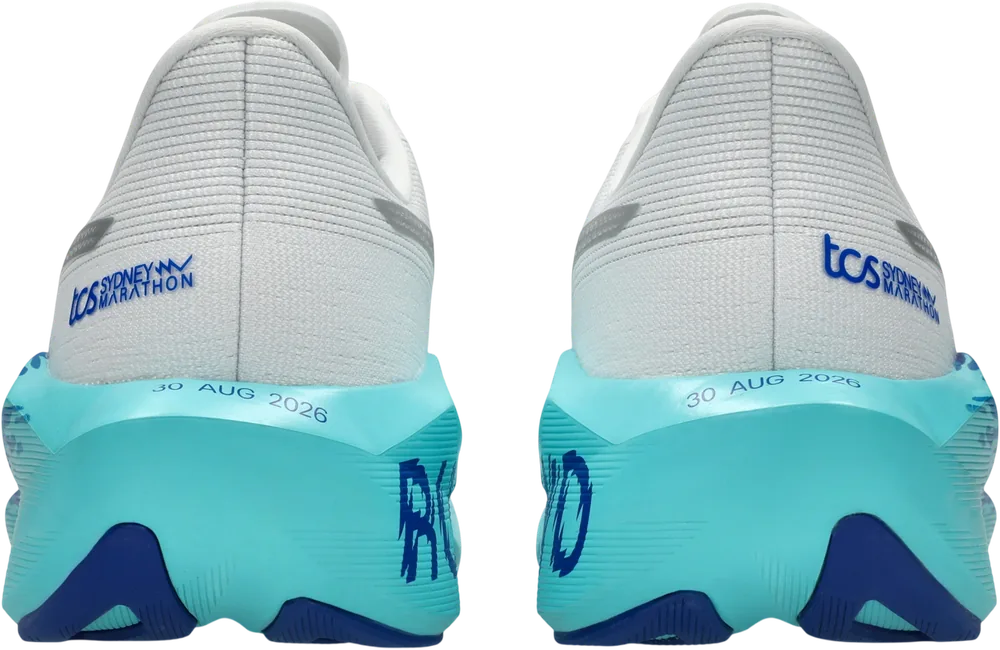 ASICS Novablast 6 Sydney White / Ice Mint homme, vue arrière