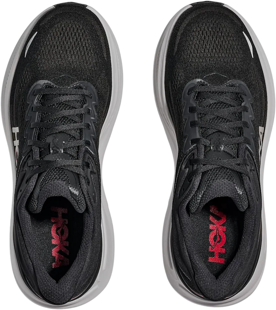 HOKA Bondi 9 Black/Vermillion, vue de dessus