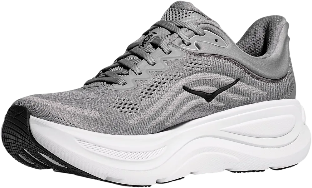 HOKA Bondi 9 Galactic Grey/Stellar Grey, vue trois quarts