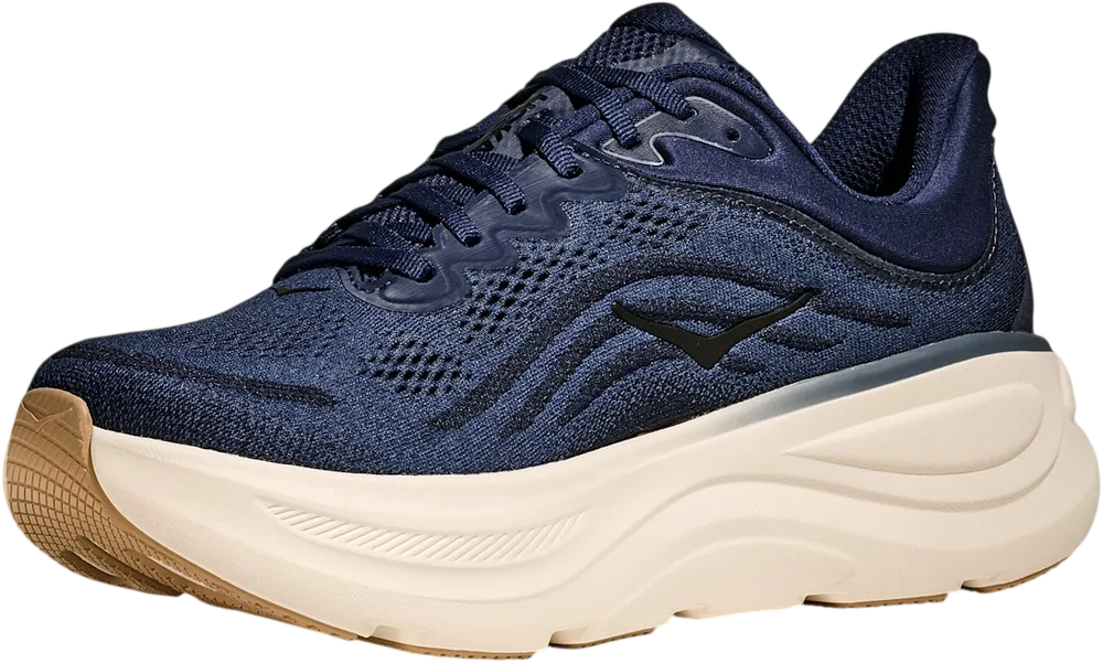 HOKA Bondi 9 Midnight Blue/Varsity Navy, vue trois quarts
