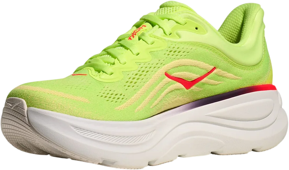 HOKA Bondi 9 Neon Yuzu/Sunlight, vue trois quarts