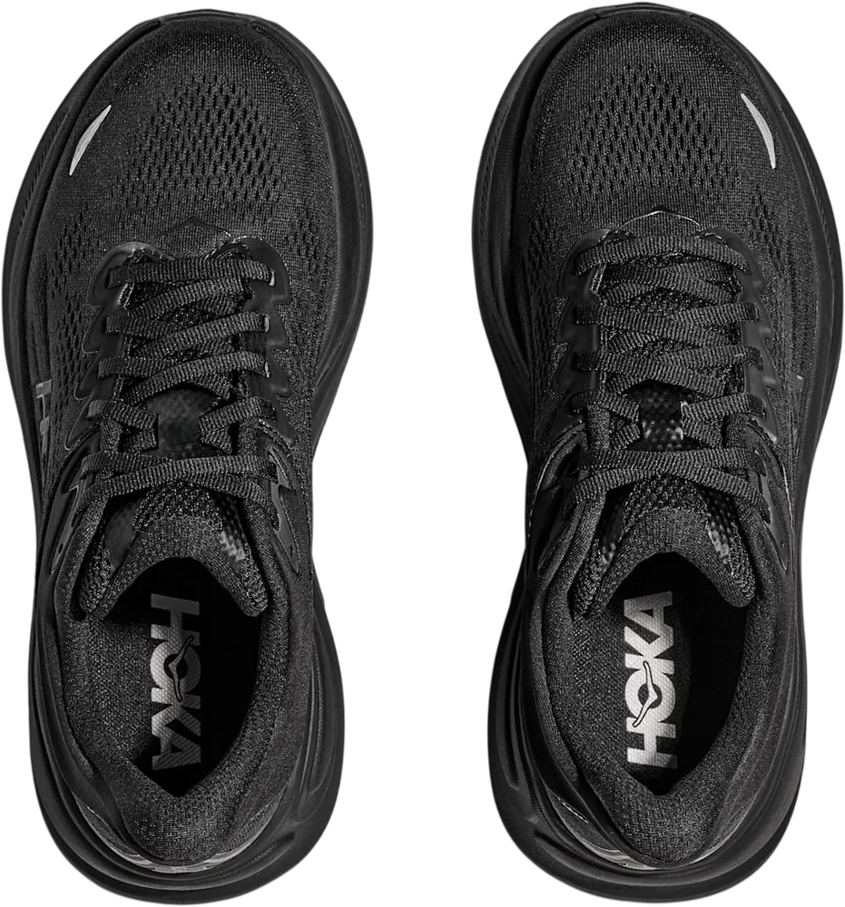 HOKA Bondi 9 Black, vue de dessus