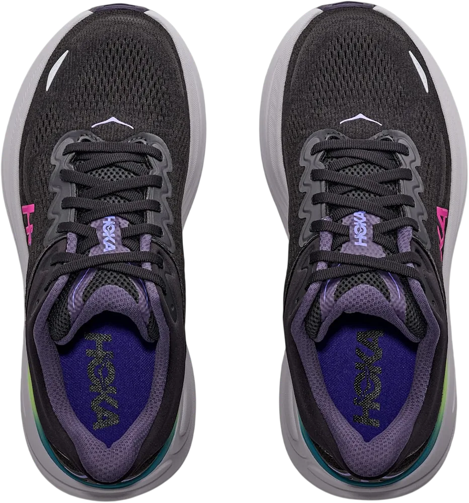HOKA Bondi 9 Black/Neon Dragonfruit, vue de dessus