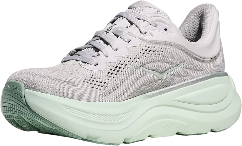 HOKA Bondi 9 Cosmic Grey/Sea Glass, vue trois quarts