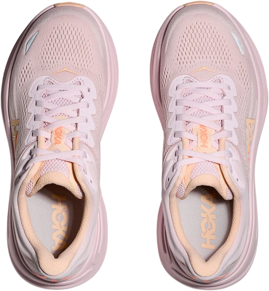 HOKA Bondi 9 Lilac Cream/Tangerine Glow, vue de dessus