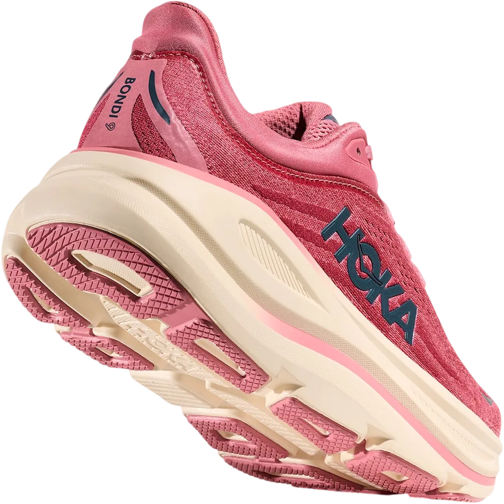 HOKA Bondi 9 Lingonberry/Cranberry, vue trois quarts
