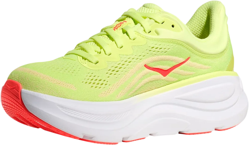 HOKA Bondi 9 Neon Yuzu/Sunlight, vue trois quarts