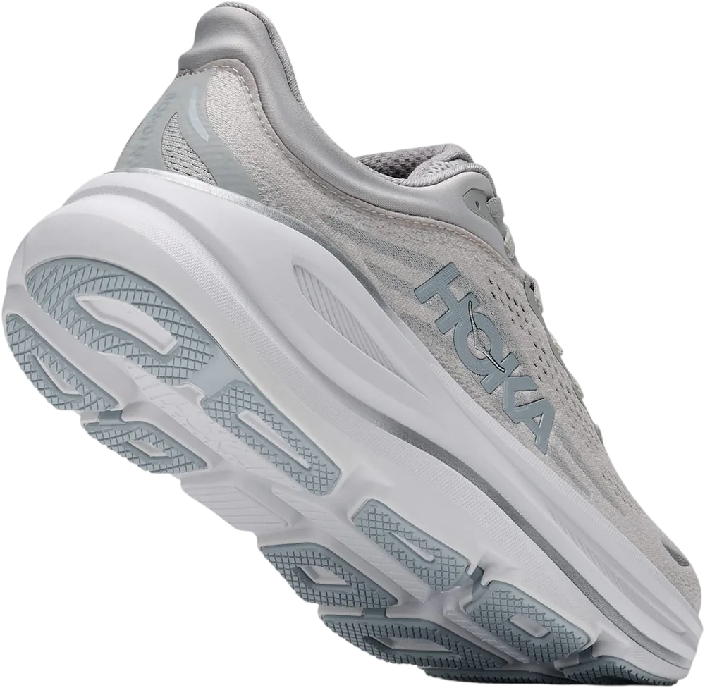 HOKA Bondi 9 Stardust/Mineral Blue, vue trois quarts