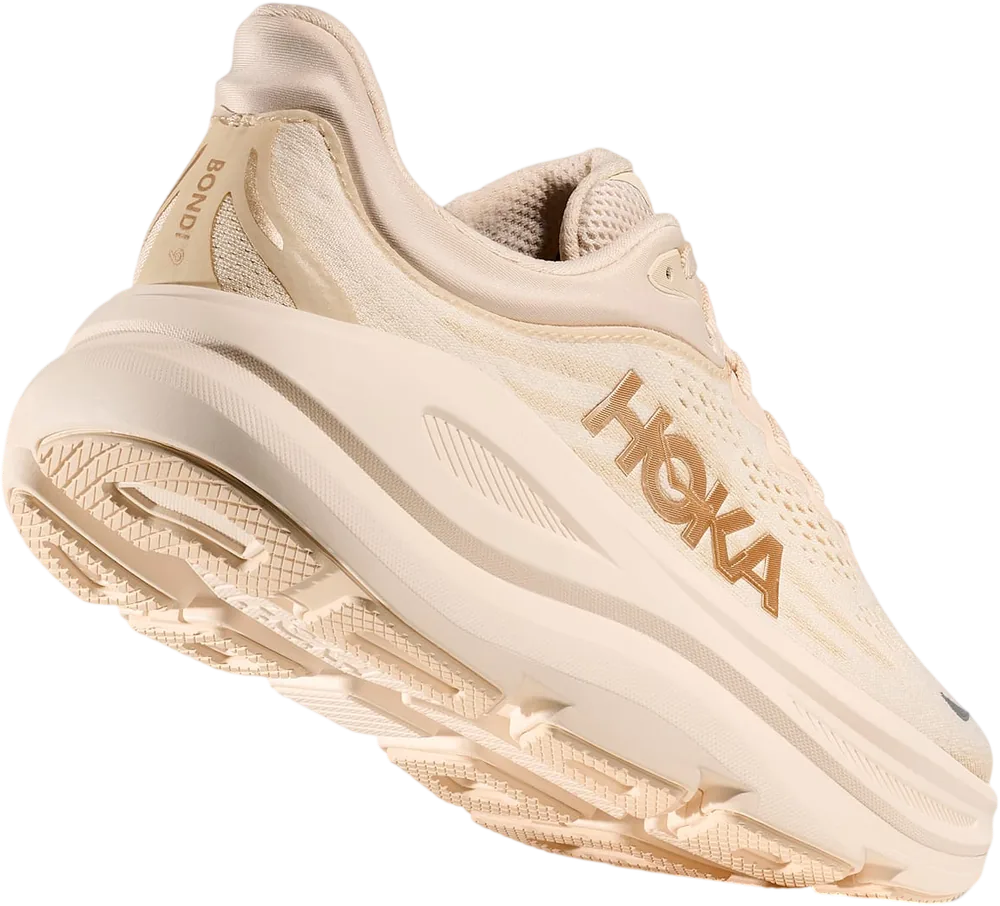 HOKA Bondi 9 Vanilla/Birch, vue trois quarts