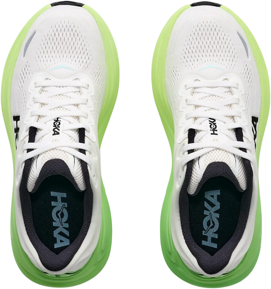 HOKA Bondi 9 White/Tart Apple, vue de dessus