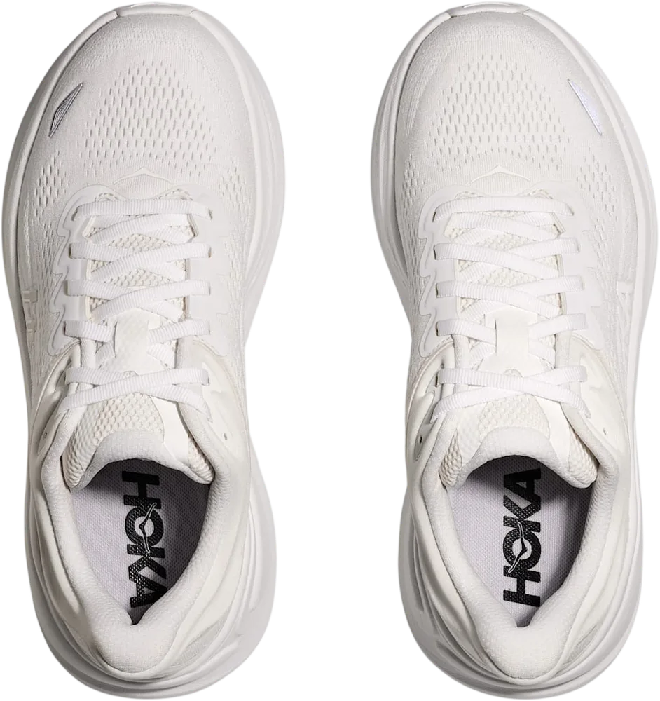 HOKA Bondi 9 White, vue de dessus