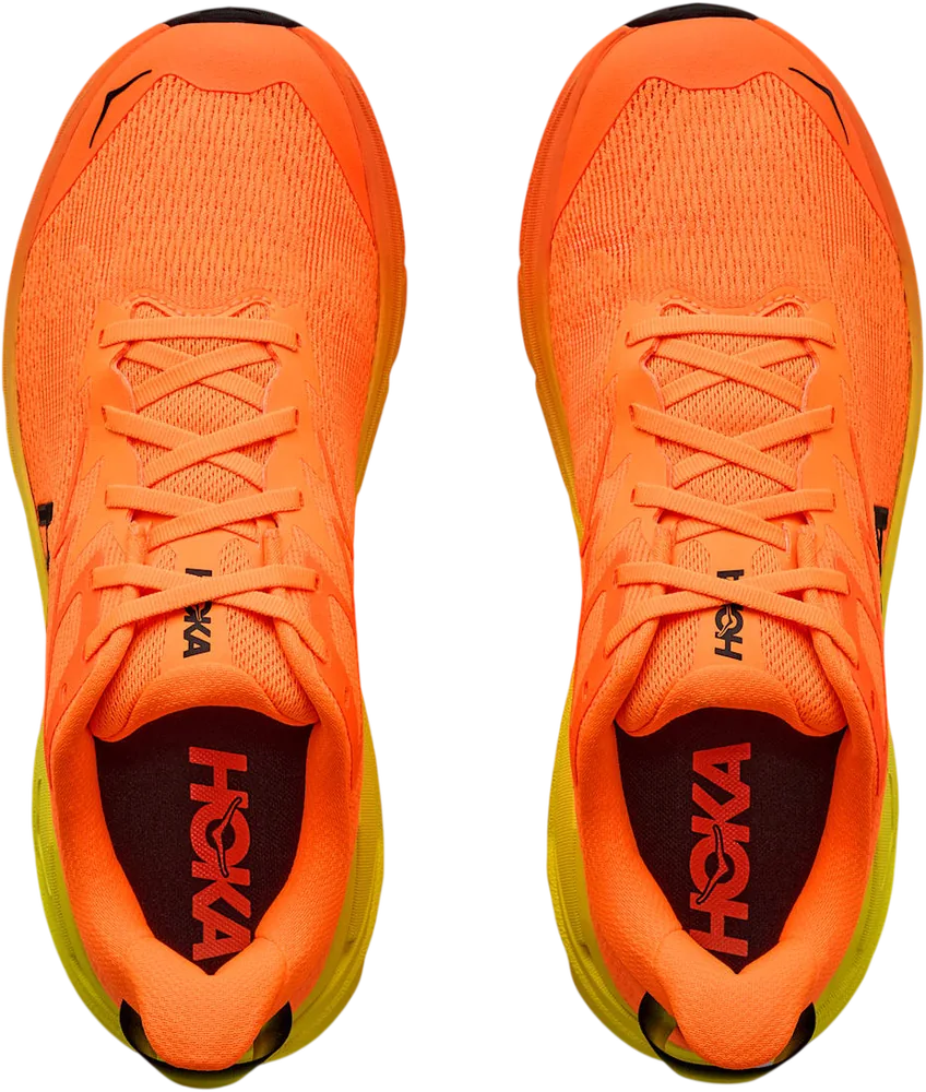 HOKA Challenger 8 Neon Tangerine/Hoka Citrus, vue de dessus