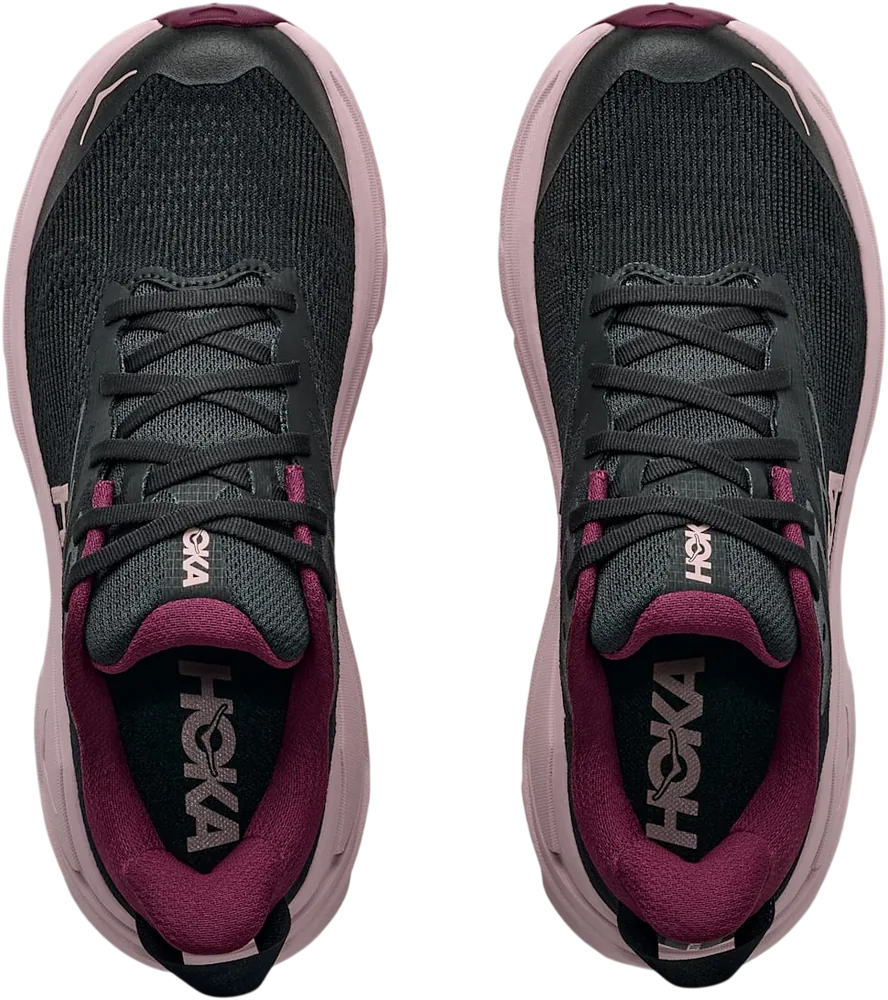 HOKA Challenger 8 Black/Pink Opal, vue de dessus