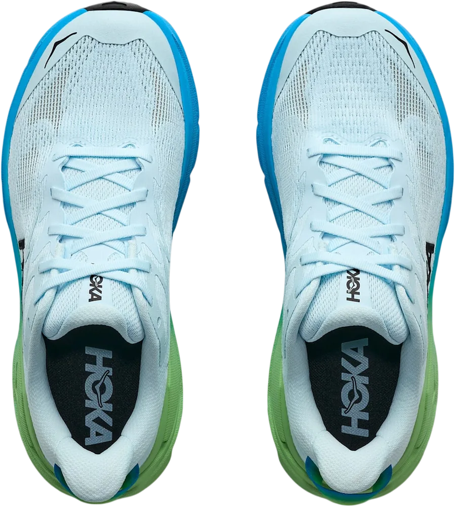 HOKA Challenger 8 Glimmering Blue/Tart Apple, vue de dessus