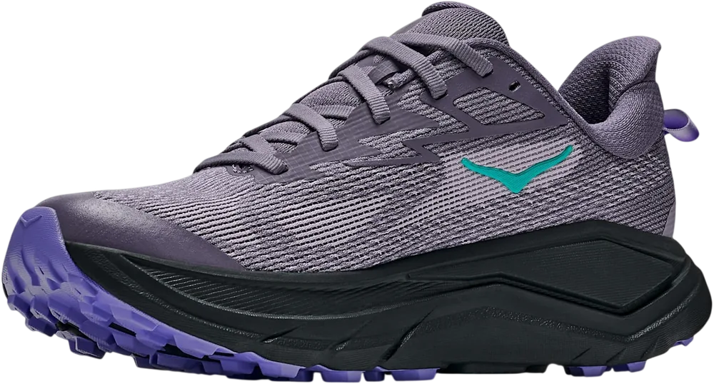 HOKA Challenger 8 Purple Fog/Black, vue trois quarts