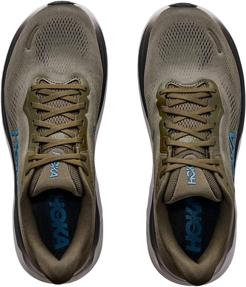 HOKA Clifton 11 Antique Olive/River Rock Grey, vue de dessus