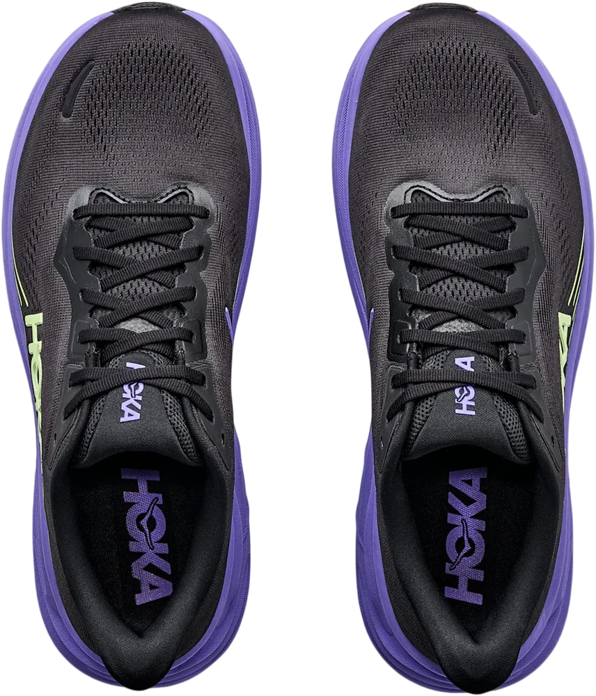 HOKA Clifton 11 Black/Neon Yuzu, vue de dessus