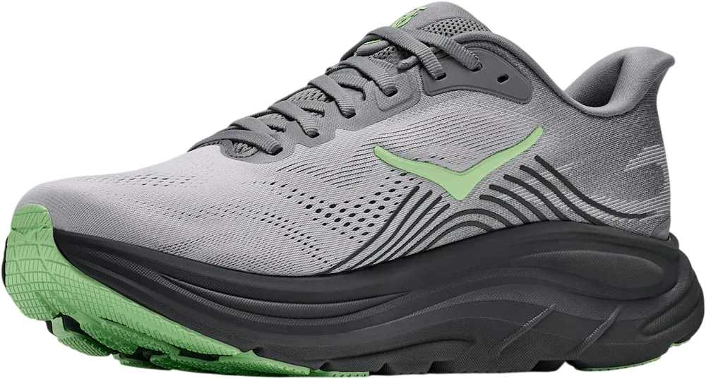 HOKA Clifton 11 Galactic Grey/Stardust, vue trois quarts