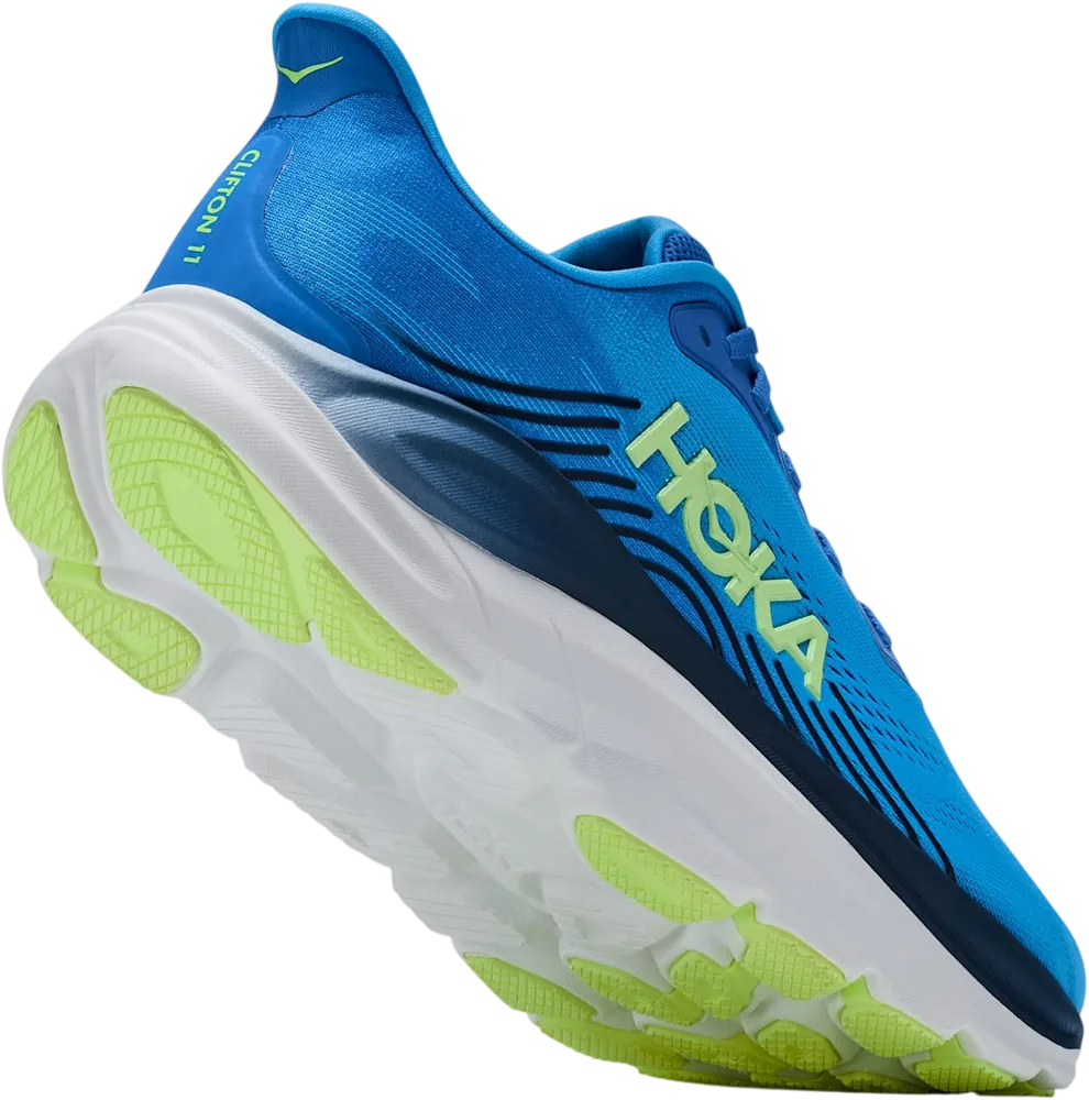 HOKA Clifton 11 Virtual Blue/Soft Cobalt, vue trois quarts