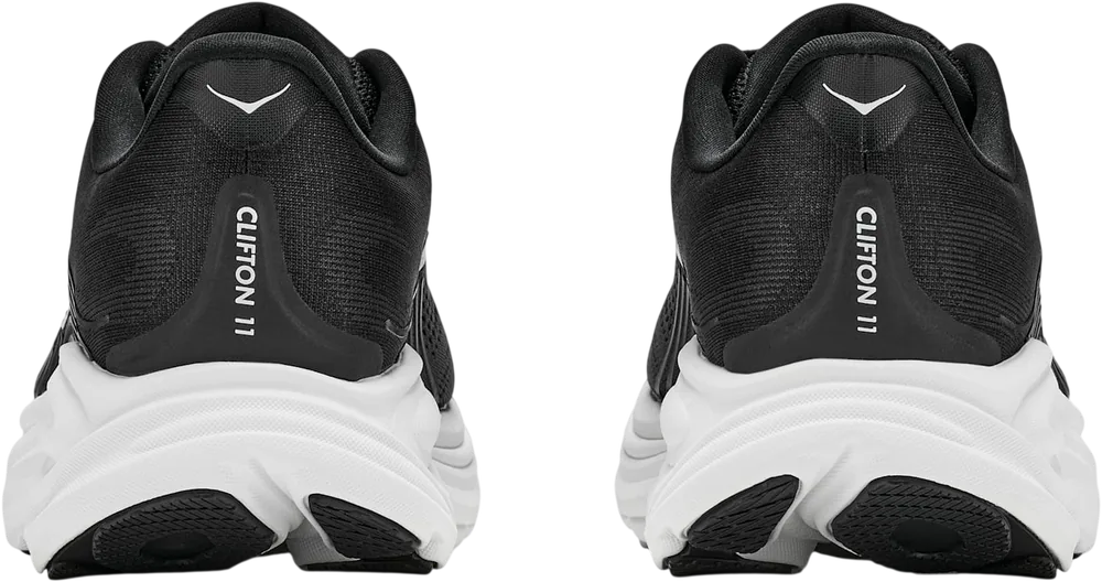 HOKA Clifton 11 Black/White, vue arrière
