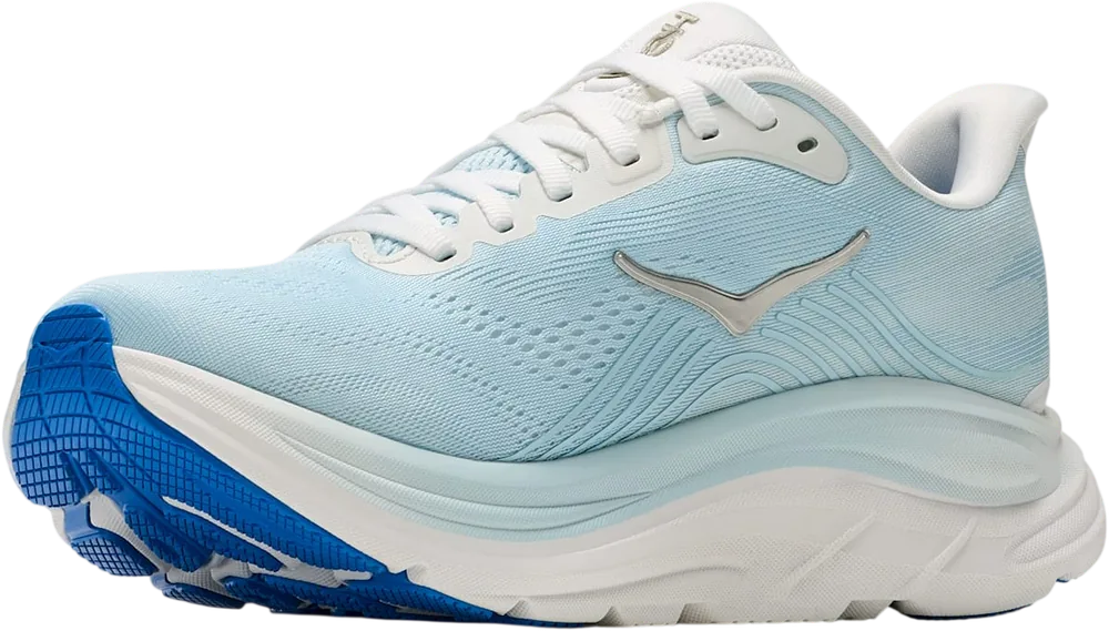 HOKA Clifton 11 Frost/Glimmering Blue, vue trois quarts