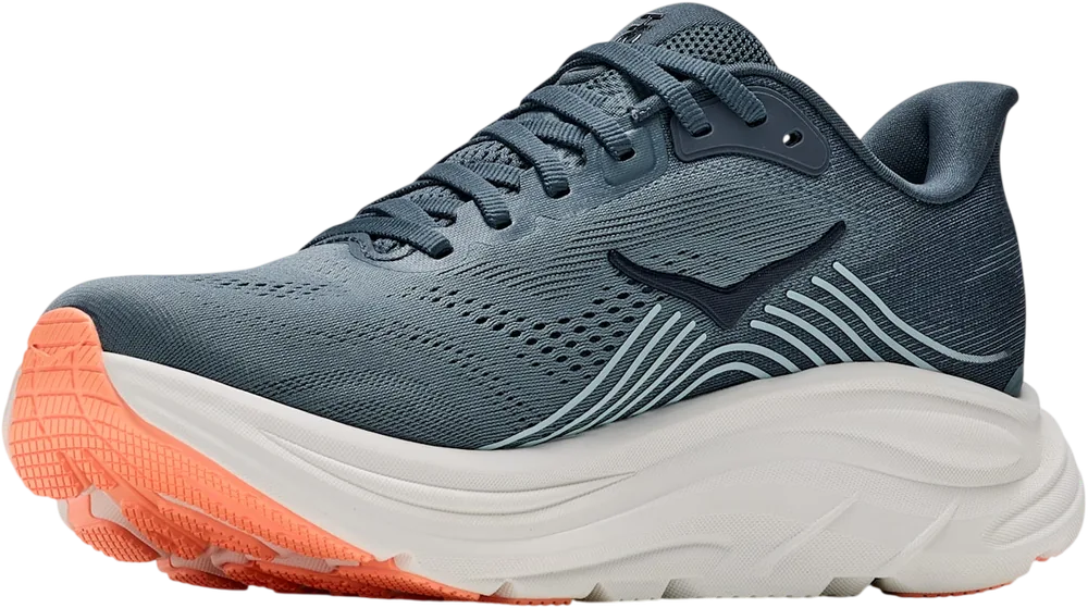 HOKA Clifton 11 Faded Navy/Glimmering Blue, vue trois quarts