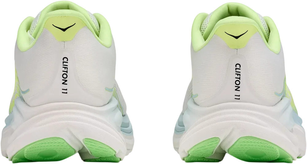 HOKA Clifton 11 Frost/Neon Yuzu, vue arrière