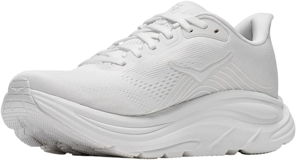 HOKA Clifton 11 White, vue trois quarts