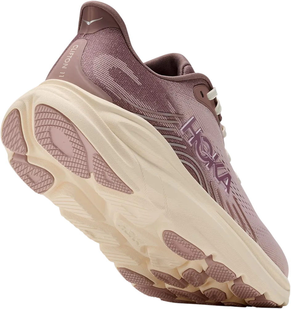 HOKA Clifton 11 Pink Opal/Quartzite, vue trois quarts
