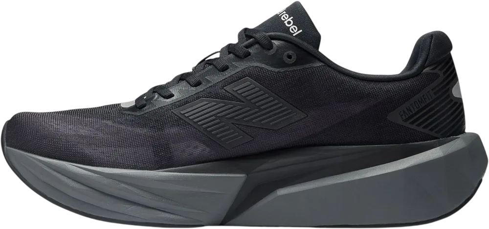 New Balance FuelCell Rebel v5 Black / Castlerock / Silver Metallic homme, profil