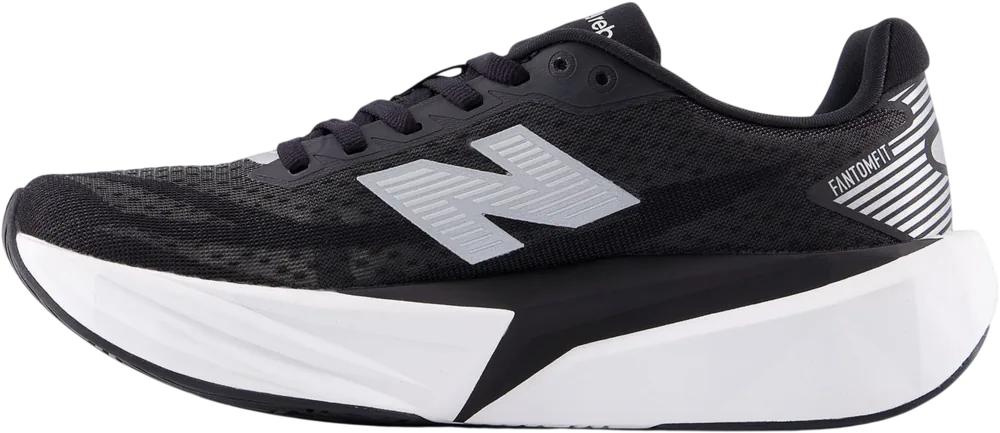 New Balance FuelCell Rebel v5 Black / White / Silver Metallic femme, profil