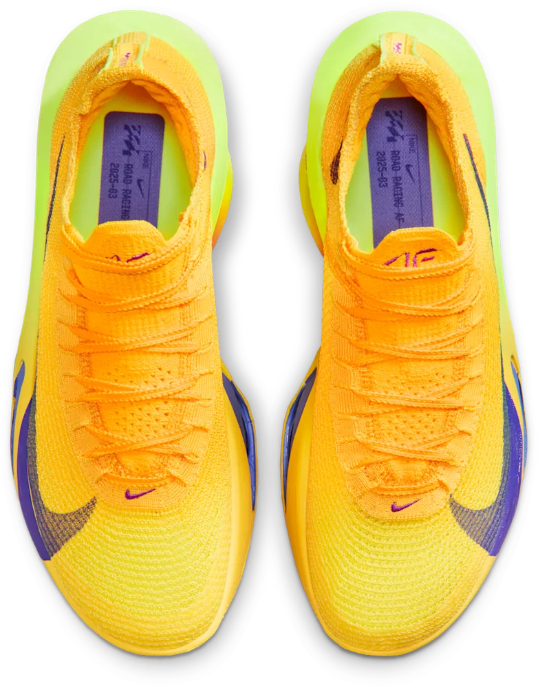 Nike Alphafly 3 Laser Orange / Citron Pulse, vue de dessus