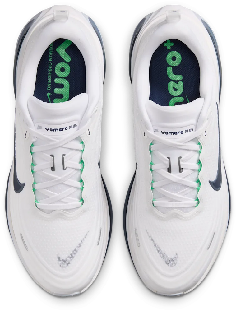 Nike Vomero Plus Blanc / Green Spark, vue de dessus