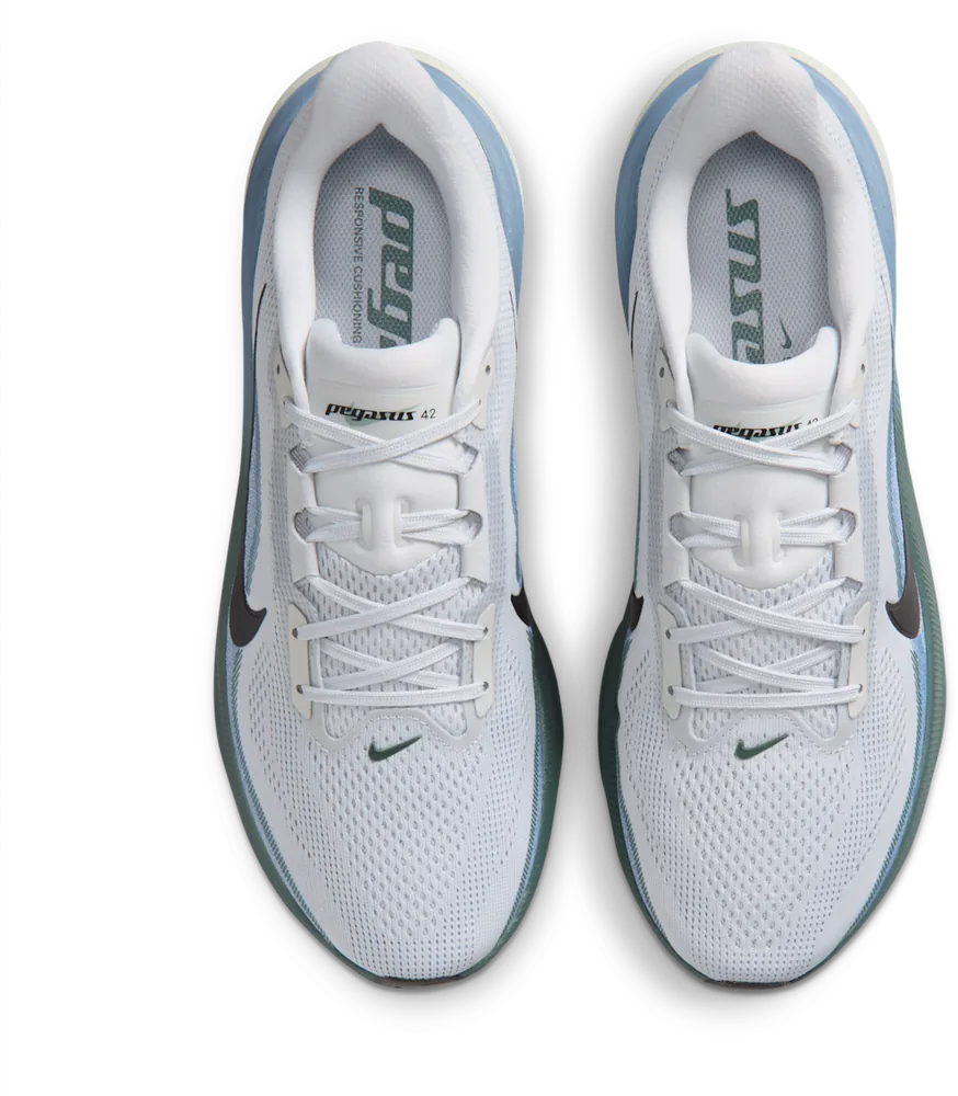Nike Pegasus 42 Pure Platinum / Work Blue, vue de dessus