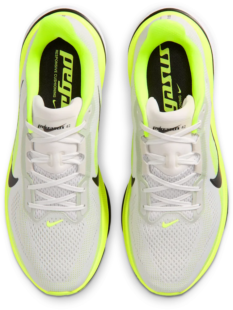 Nike Pegasus 42 Photon Dust / Volt, vue de dessus