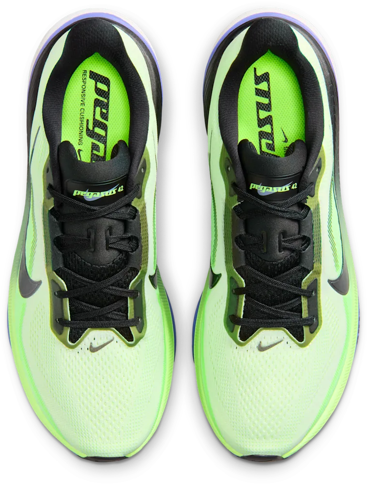 Nike Pegasus 42 Volt Tint / Sapphire, vue de dessus