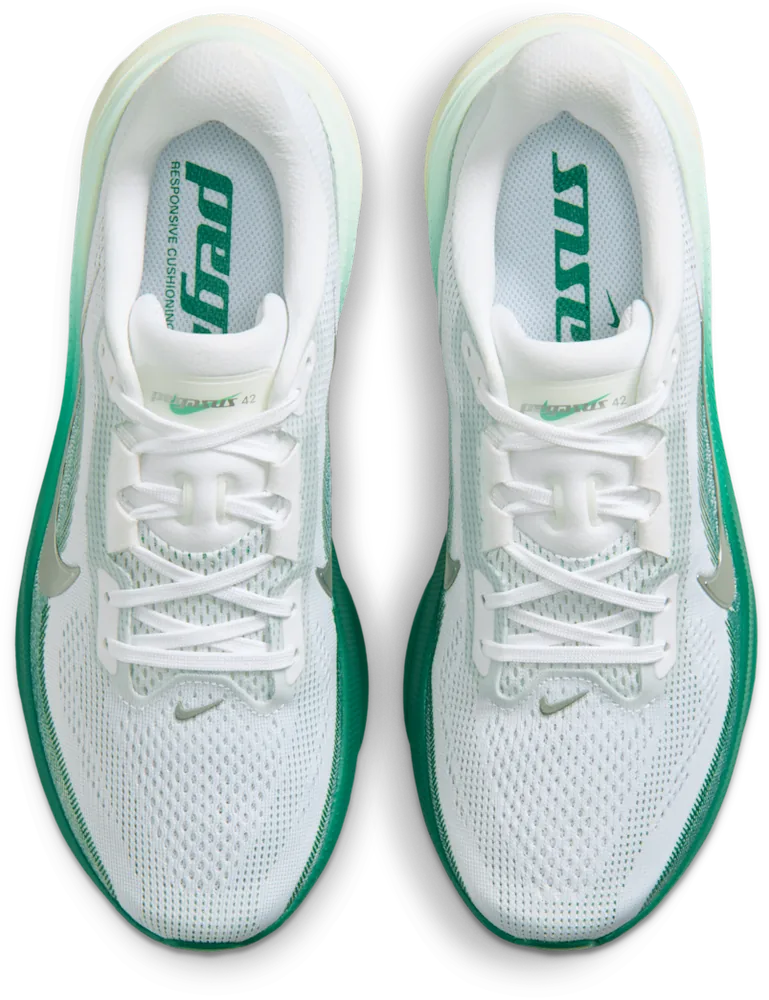 Nike Pegasus 42 Blanc / Malachite, vue de dessus