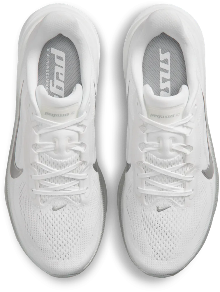 Nike Pegasus 42 Blanc / Wolf Grey, vue de dessus
